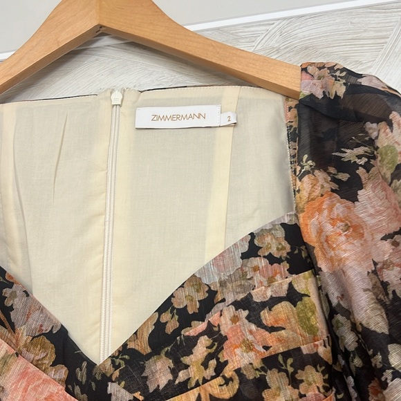 ZIMMERMANN
Degrade Floral-Print Long-Sleeve Draped Mini Dress - Picture 2 of 6